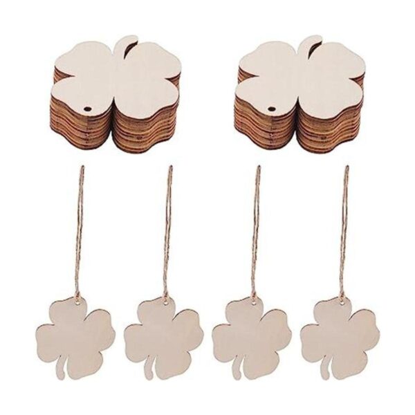 Amosfun 20 piezas de adornos de madera con forma de_1