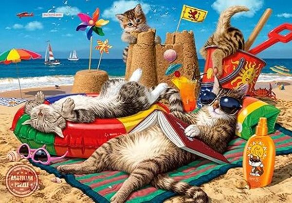 Anatolian Puzzle Gatos en la playa 260 piezas Jigsaw_2