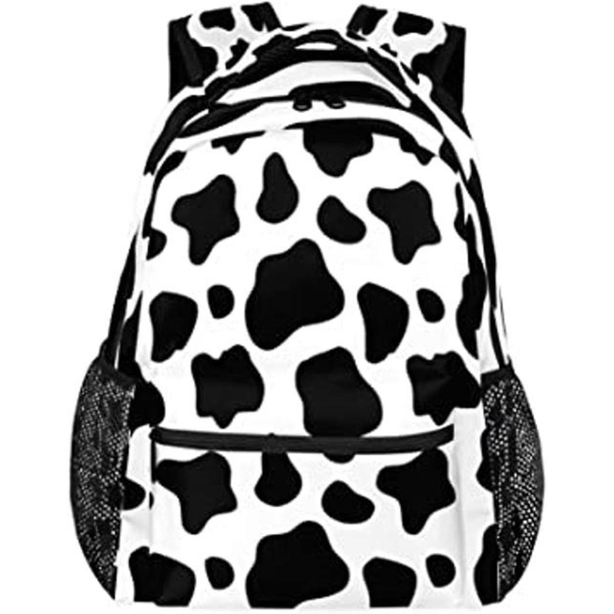 Animal Cow Print Backpacks for Girls Kids Boys Black and