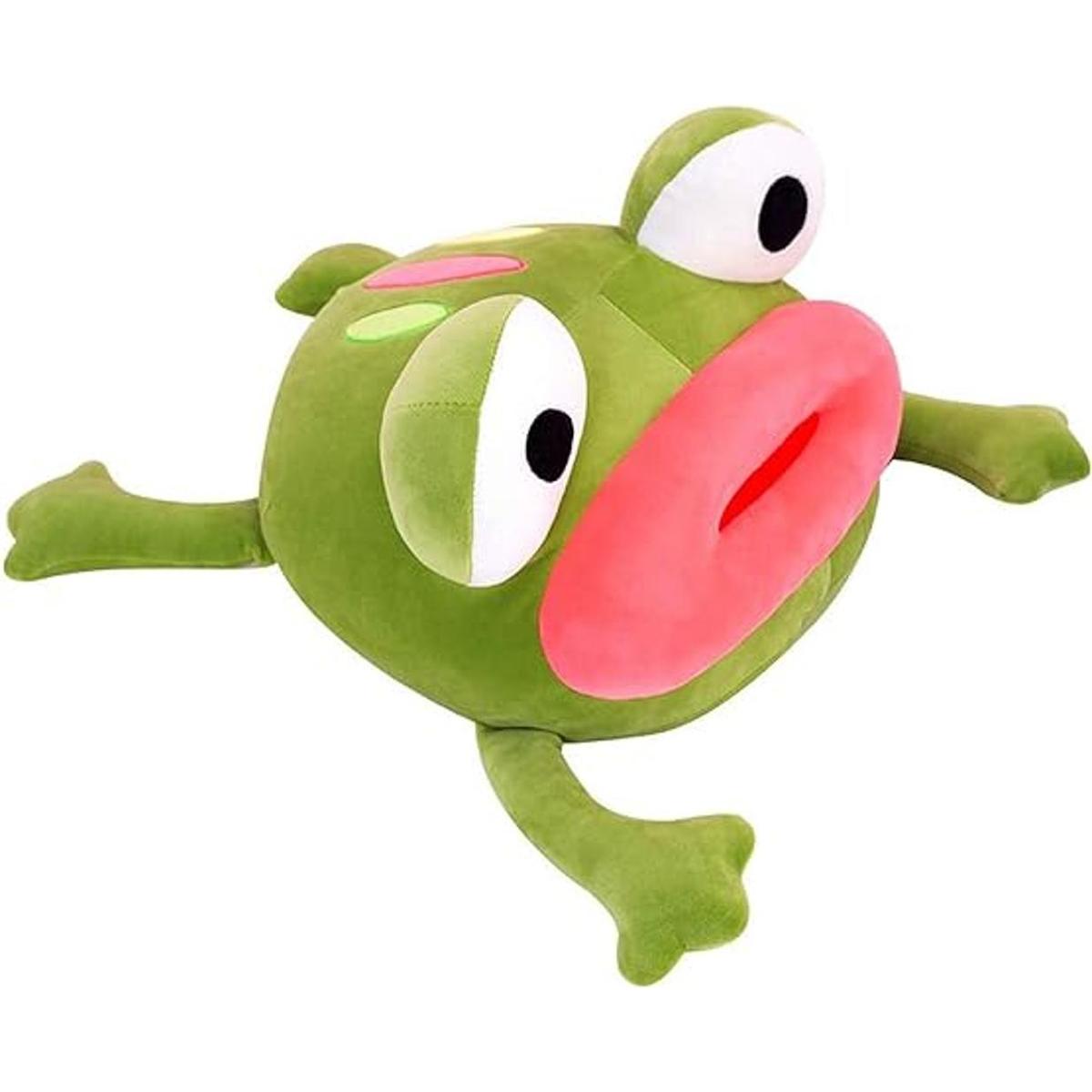 Animal de peluche de rana suave almohada divertida de