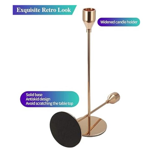 Anndason Juego de 6 portavelas de color dorado con forma