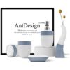 AntDesign Juego de 5 accesorios de baño azules incluye_1