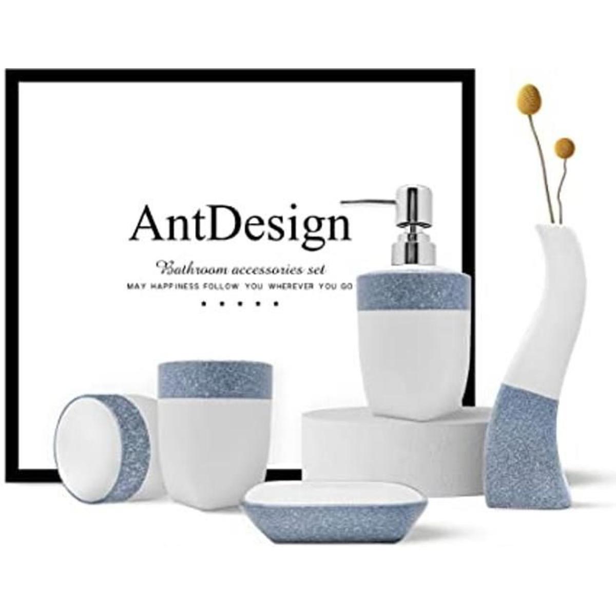 AntDesign Juego de 5 accesorios de baño azules incluye