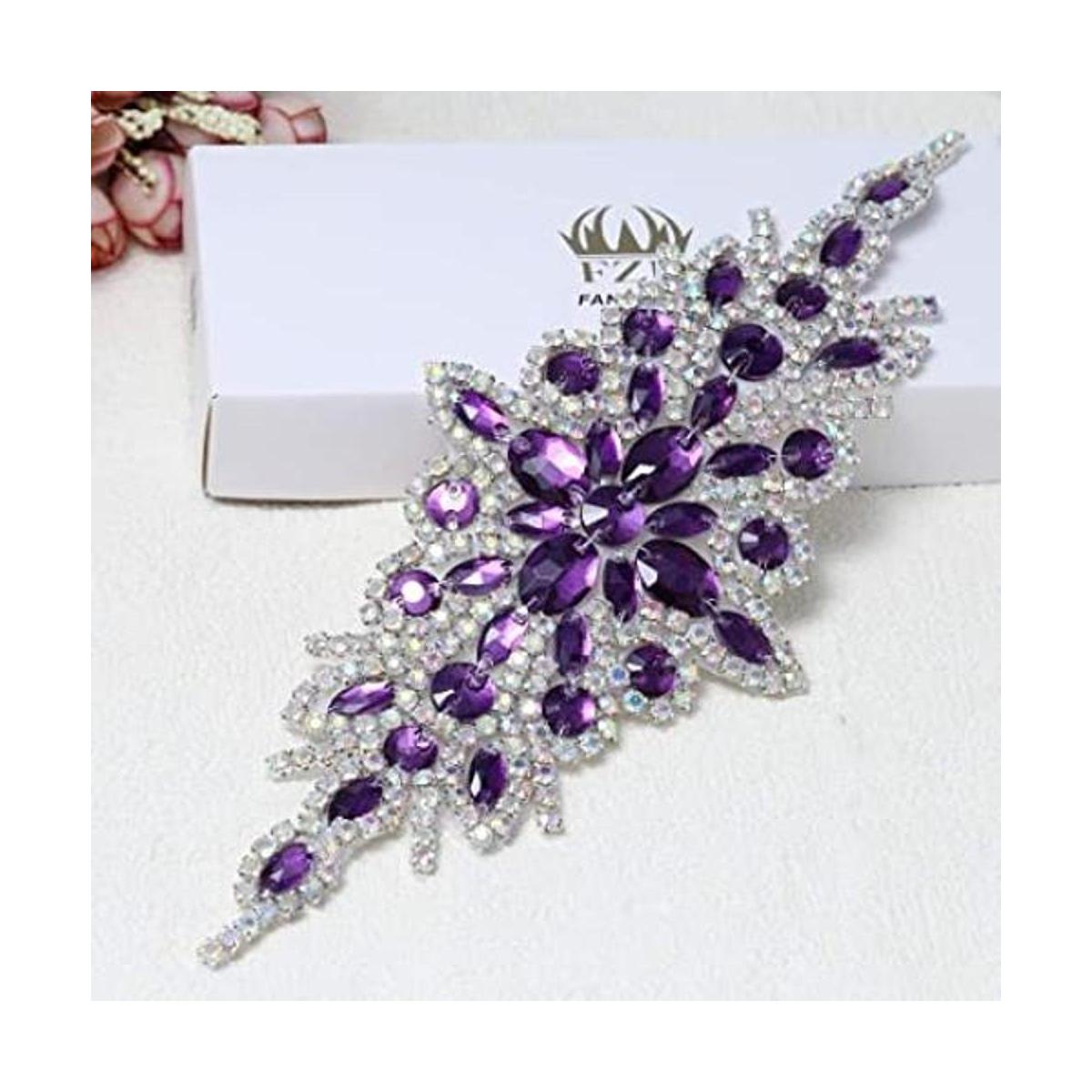 Aplique de diamantes de imitación para vestido de novia y