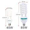 Aqirui 2 bombillas de 85 W 5500 K CFL de luz diurna en_3