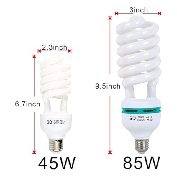 Aqirui 2 bombillas de 85 W 5500 K CFL de luz diurna en_3