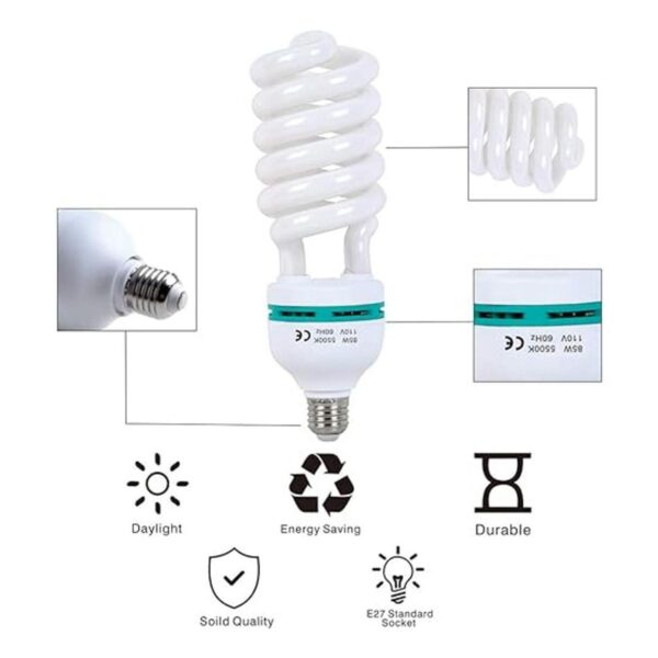 Aqirui 2 bombillas de 85 W 5500 K CFL de luz diurna en_2