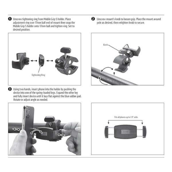 Arkon Mobile Grip 5 Soporte para iPhone 11 XS XR X_3