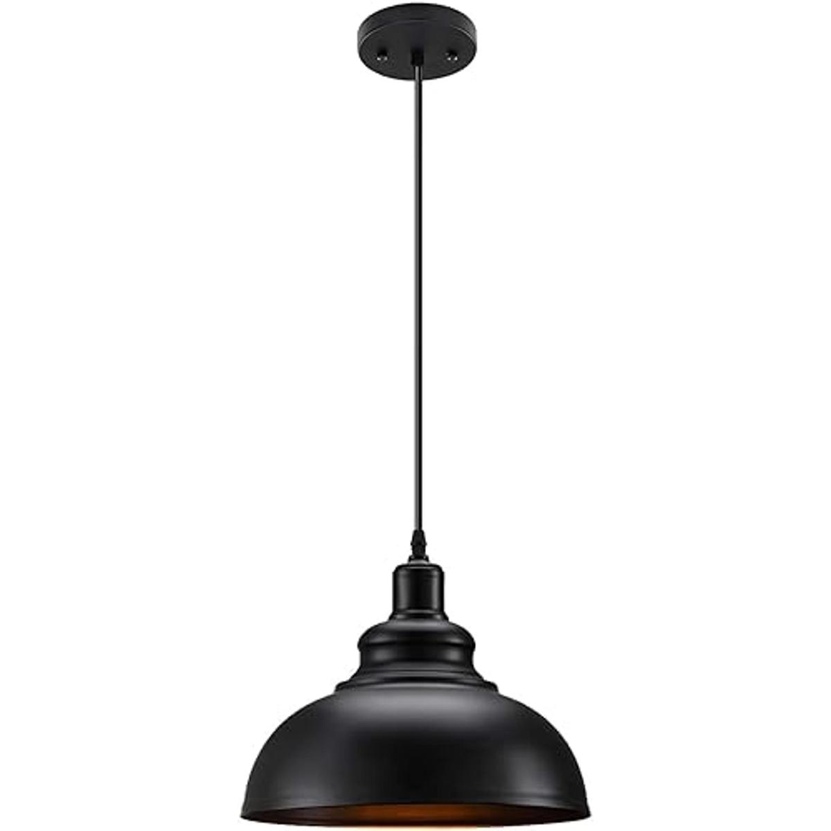 Asnxcju Lámpara colgante de metal negro lámpara colgante