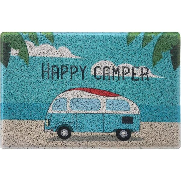 Aucuda Happy Camper Tapete divertido para puerta