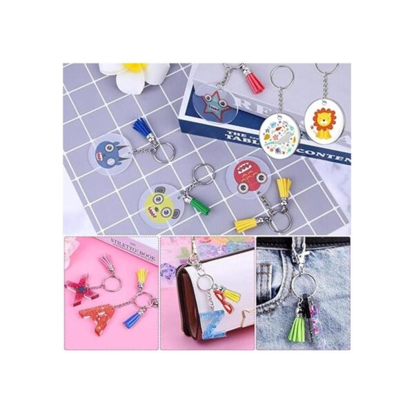 Audab Juego de 150 llaveros transparentes en blanco_6
