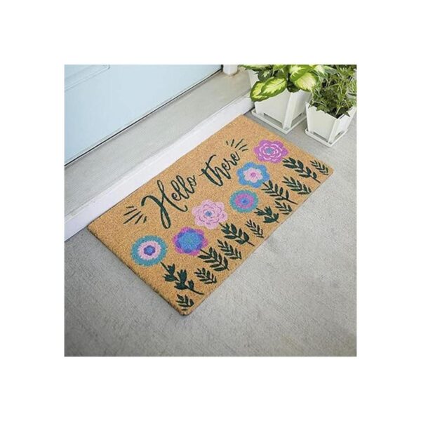 Avera Products Hello There Flowers Felpudo de fibra de_4