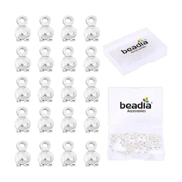 BEADIA Tapas de extremo chapadas en plata que no se_1