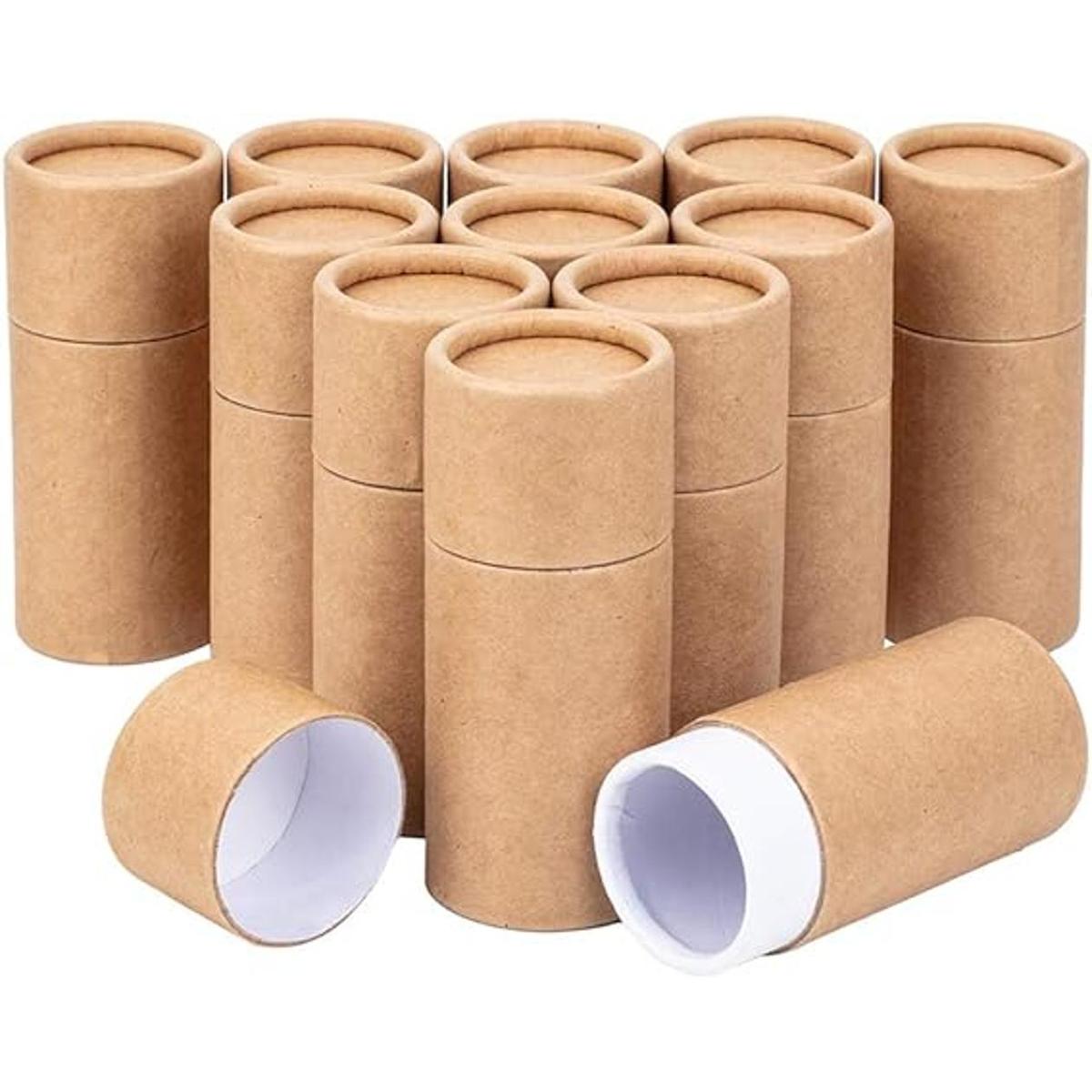 BENECREAT 12 tubos de cartón de papel kraft BurlyWood de