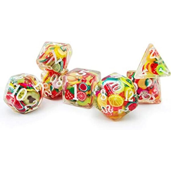 BESCON DICE Juego de dados poliédricos de frutas juego de_1