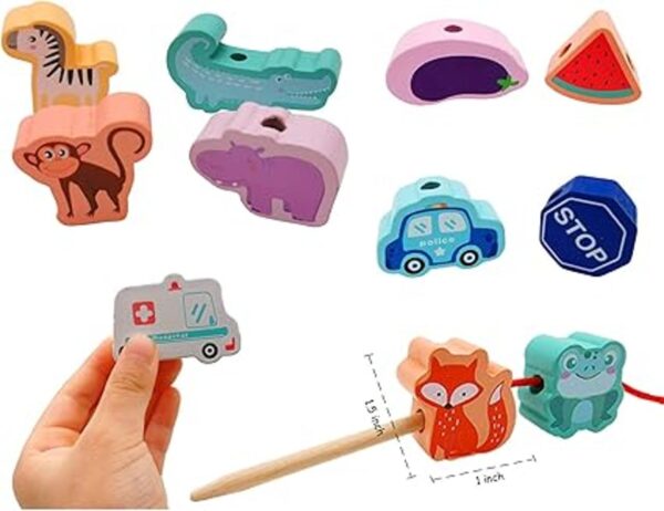 BMTOYS Montessori Juguetes educativos de enhebrado de_5