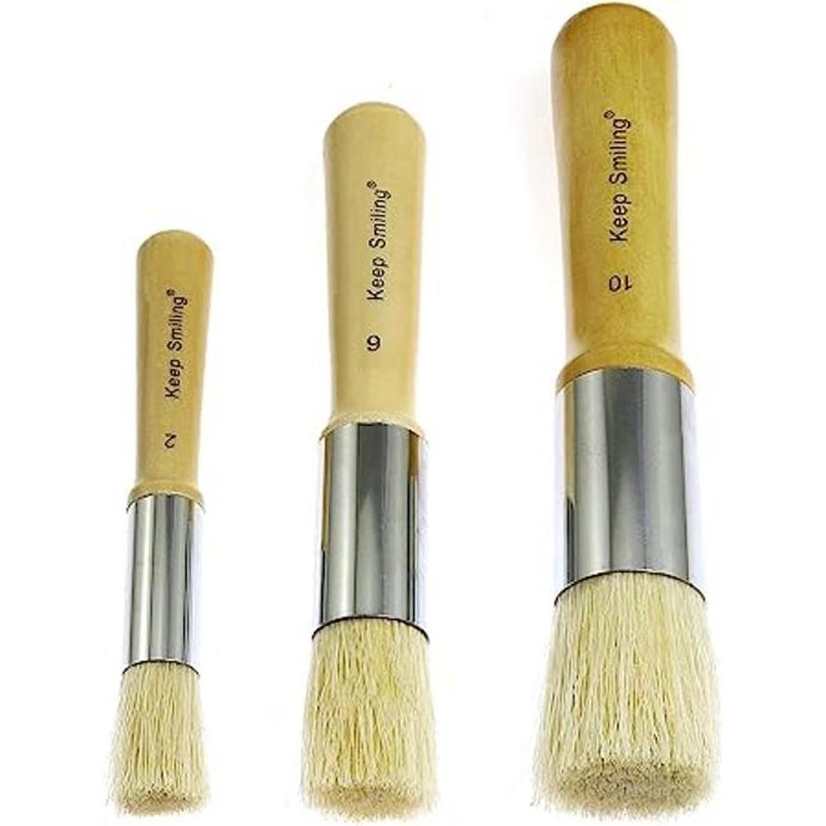 BLLNDX Pinceles de madera para plantilla de cerdo 3