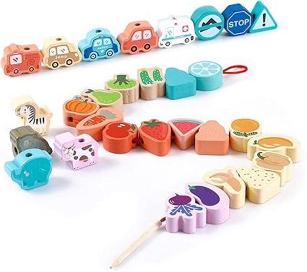BMTOYS Montessori Juguetes educativos de enhebrado de_4