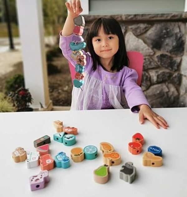 BMTOYS Montessori Juguetes educativos de enhebrado de_6