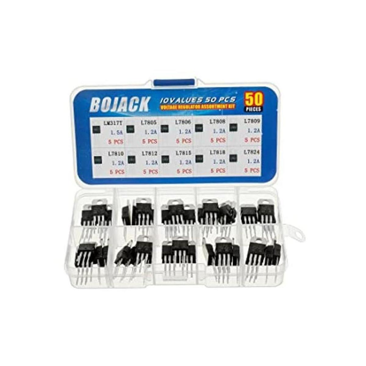 BOJACK 10 Valores 50 Pcs LM317 L7805 L7806 L7808 L7809
