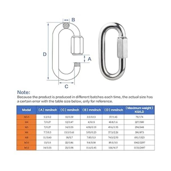BNYZWOT 304 Enlaces rápidos de acero inoxidable con forma_5