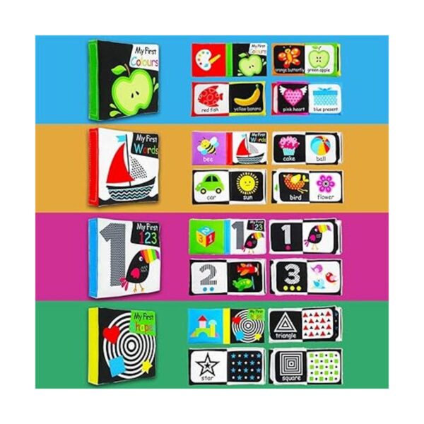 Baby First Juego de libros de tela suave para actividades_3