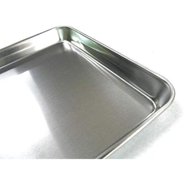 Bandeja rectangular de acero inoxidable pequeña juego de_2