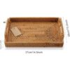 Bandeja rectangular de ratán tejida a mano con asas para_3