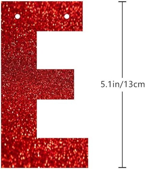Bandera roja de 33 años purpurina roja para decoración de_4