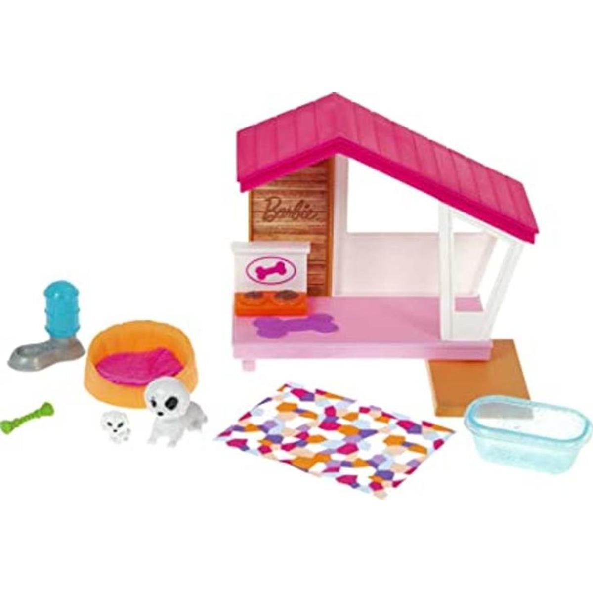 Barbie Mini juego con 2 cachorros de mascotas casa de