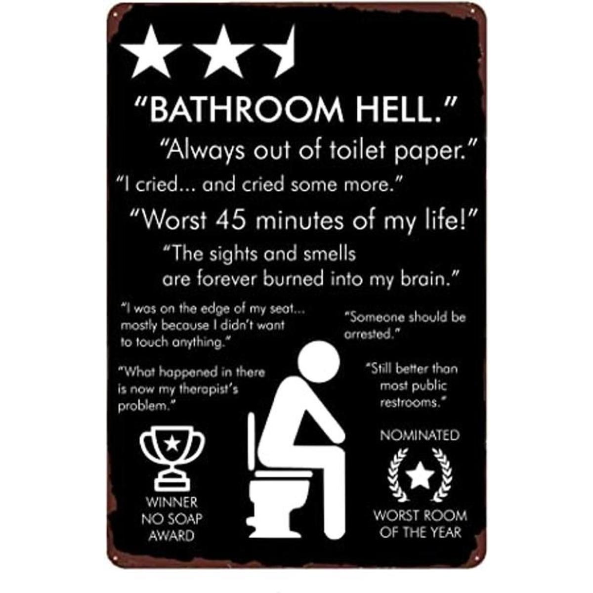 Baño Hell Cartel de metal vintage La peor habitación