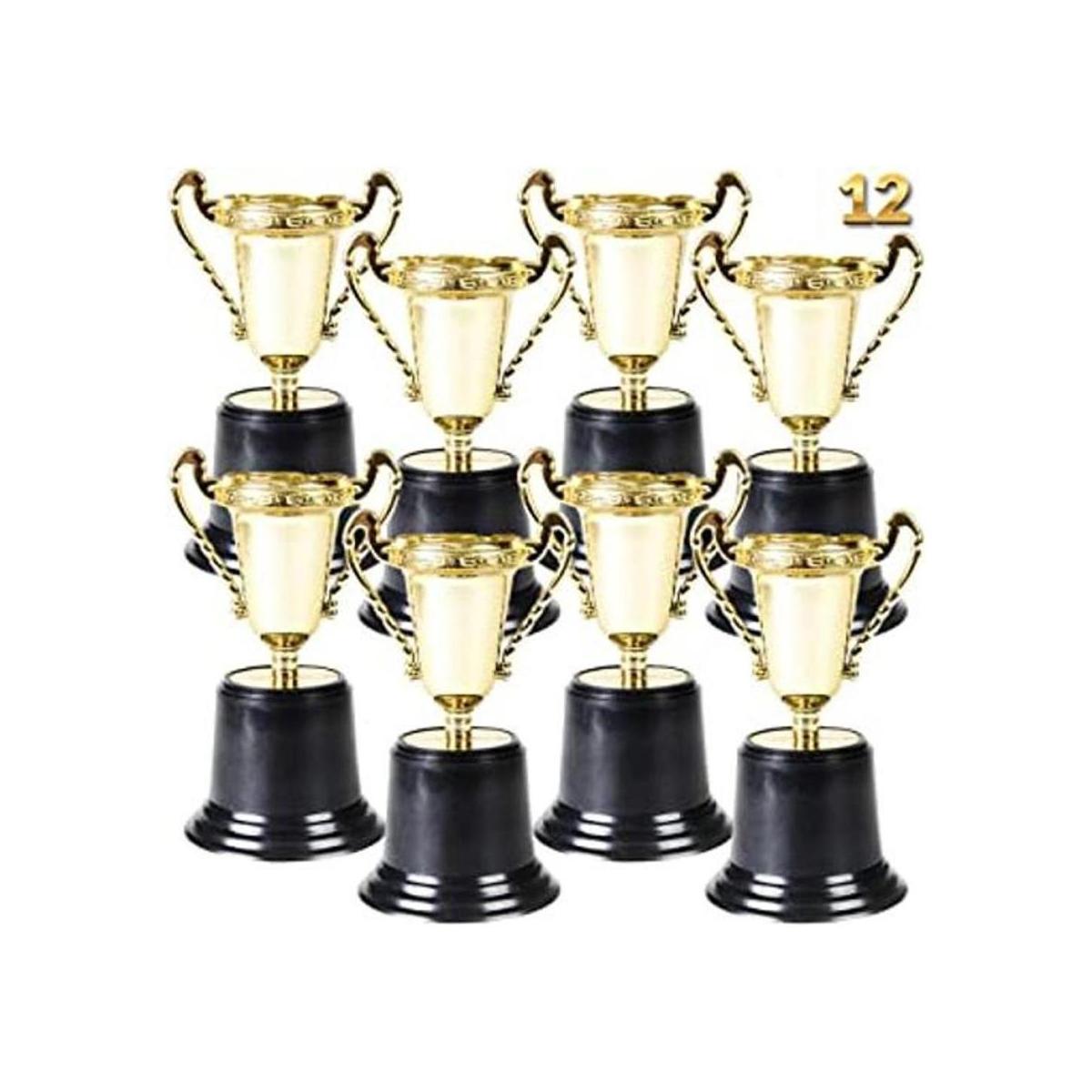 Bedwina Trofeos de plástico dorados 12 unidades 5.0 in