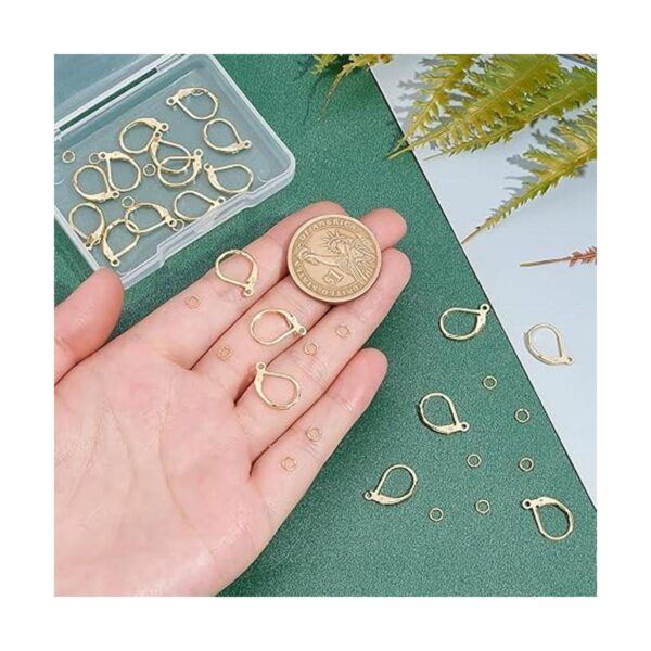 Beebeecraft 1 caja de 20 aretes con cierre chapado en oro_3