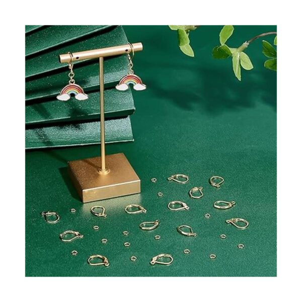 Beebeecraft 1 caja de 20 aretes con cierre chapado en oro_5