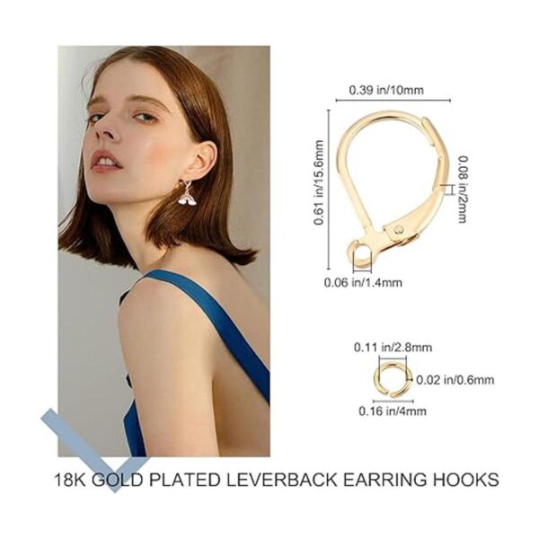 Beebeecraft 1 caja de 20 aretes con cierre chapado en oro_2