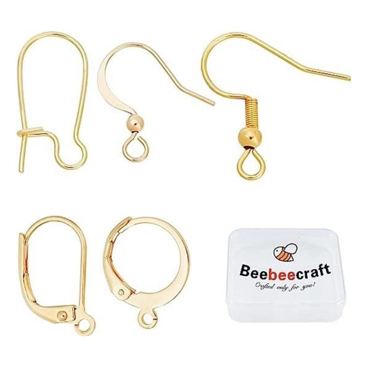 Beebeecraft 1 caja de 50 ganchos de 5 estilos con agujero