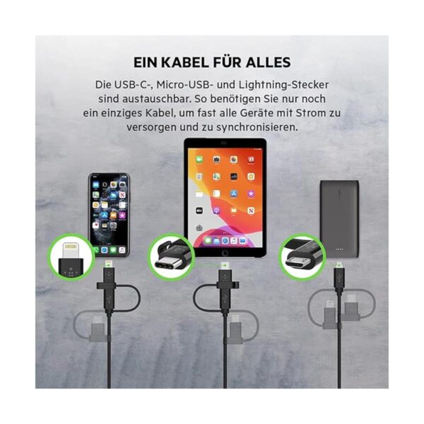 Belkin Cable universal 3 en 1 USBC Lightning cable de