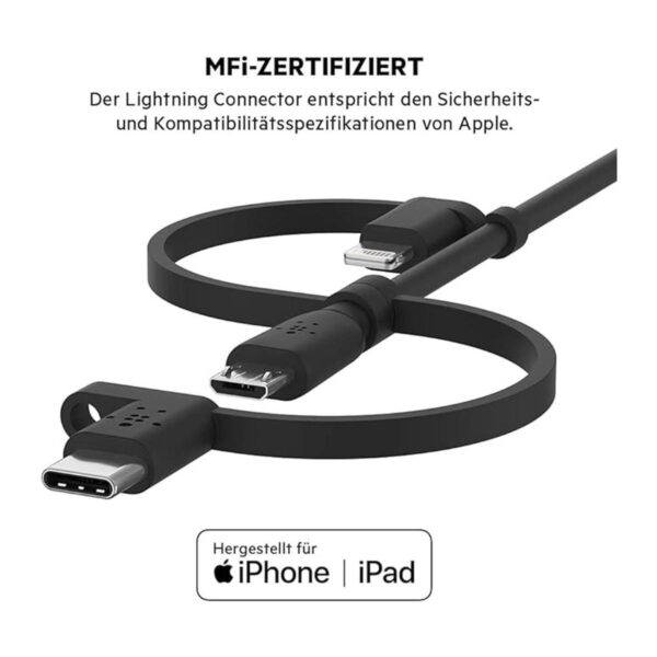 Belkin Cable universal 3 en 1 USBC Lightning cable de