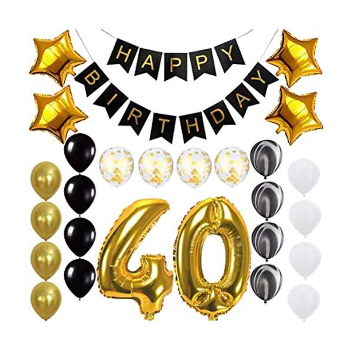 Hatcher lee Juego de globos dorados y pancarta de Feliz