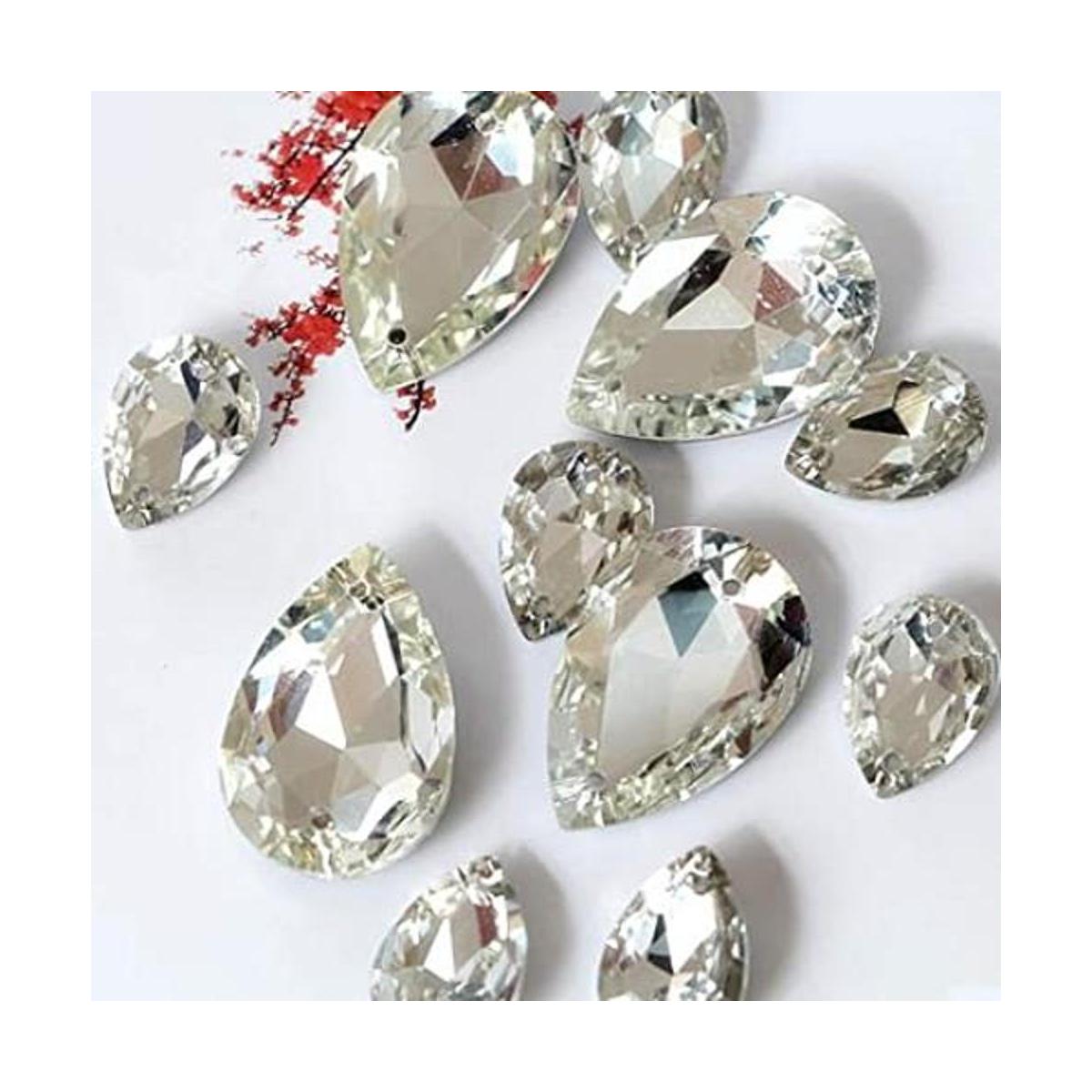 Teardrop Crystal Sew On Rhinestone Pointback Glass Sew on
