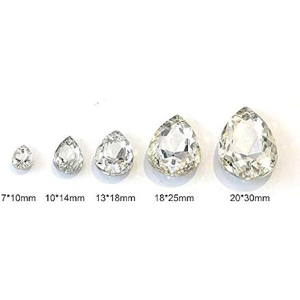 Teardrop Crystal Sew On Rhinestone Pointback Glass Sew on_2