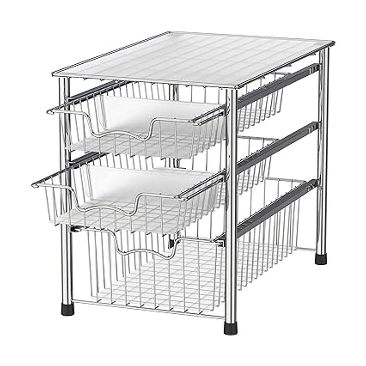 Simple Houseware Organizador apilable con 3 niveles de