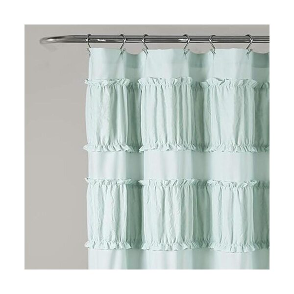 Lush Decor Blue Nova Cortina de ducha con volantes 72 x_2