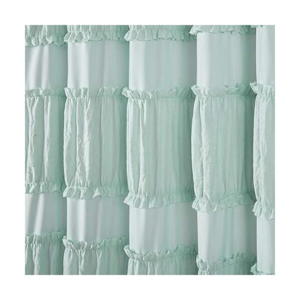 Lush Decor Blue Nova Cortina de ducha con volantes 72 x_3