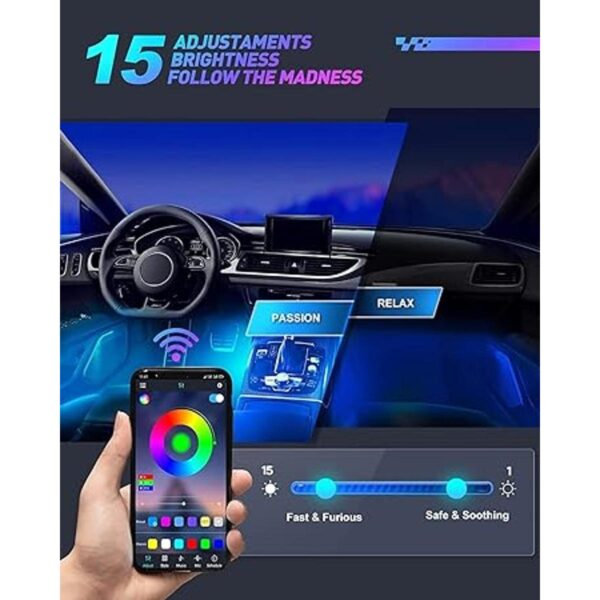 Luces interiores RGB para automóvil diseño 2 en 1 4_4