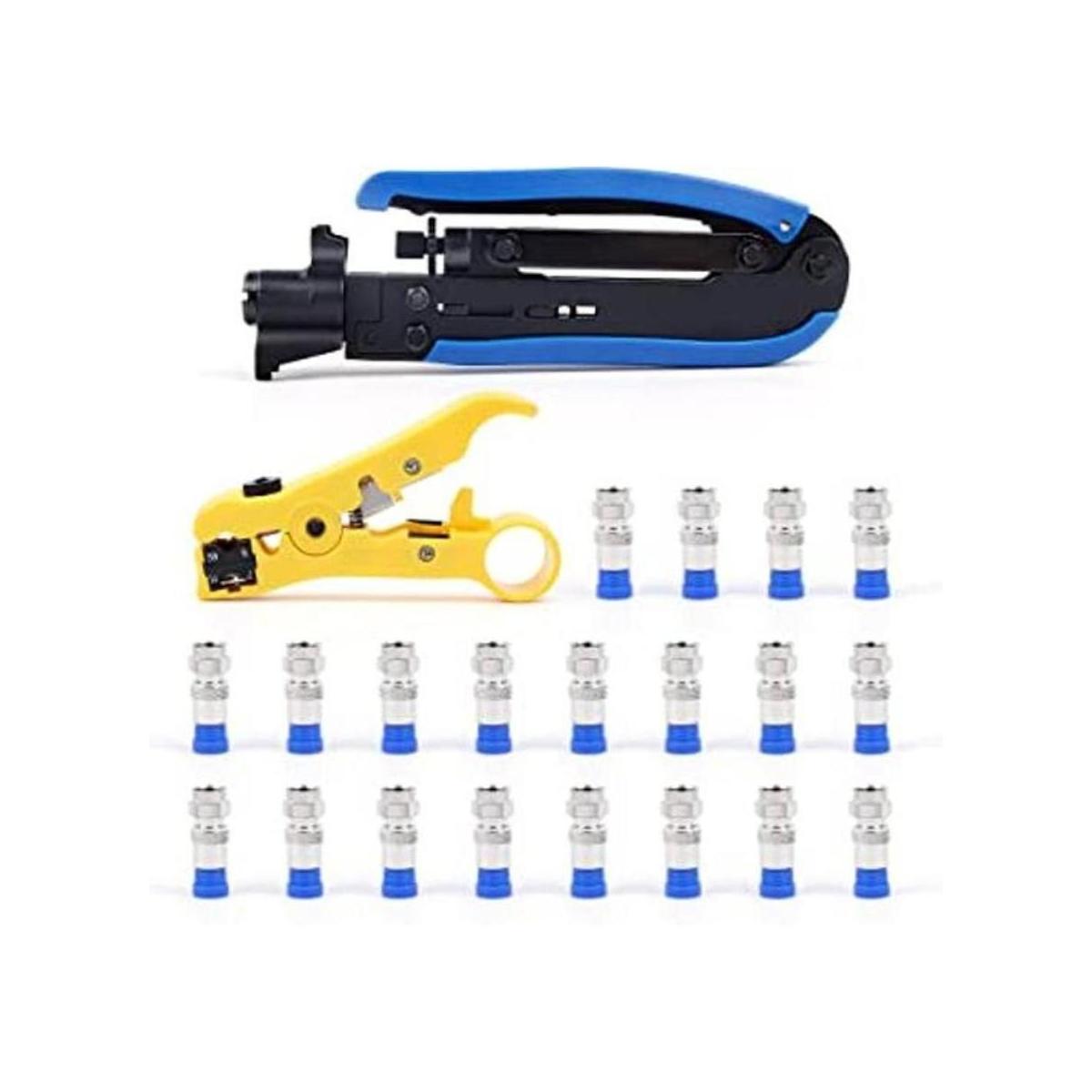 Knoweasy Kit de prensado de cables coaxiales herramienta