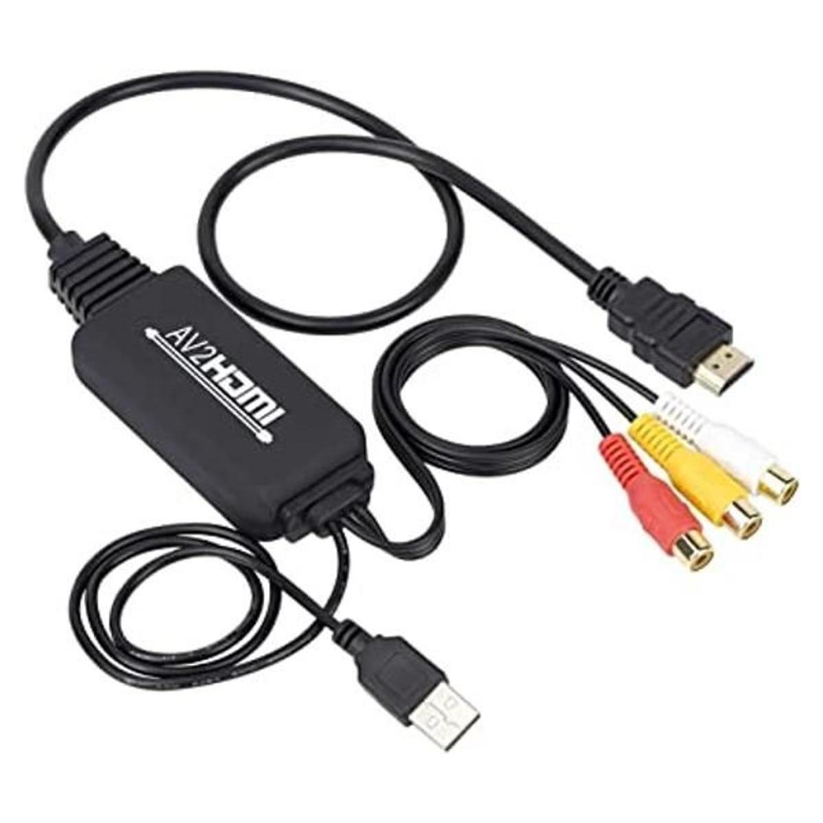 Convertidor RCA a HDMI cable RCA a HDMI AV 3RCA CVBS