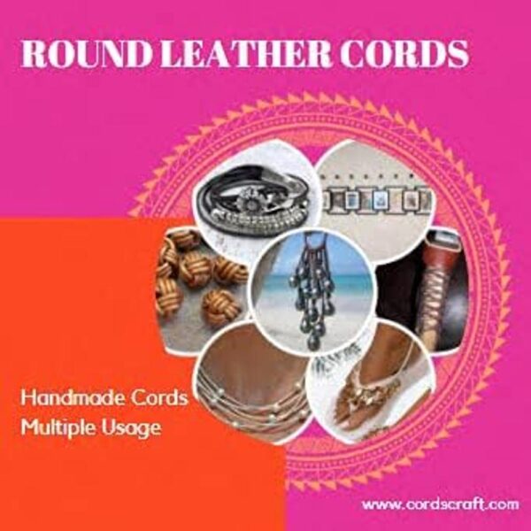 Cords Craft Cordones de cuero redondo genuino de 0.039 in_4