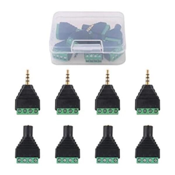 Glarks 8 conectores de conector estéreo TRRS de 0.138 in_1