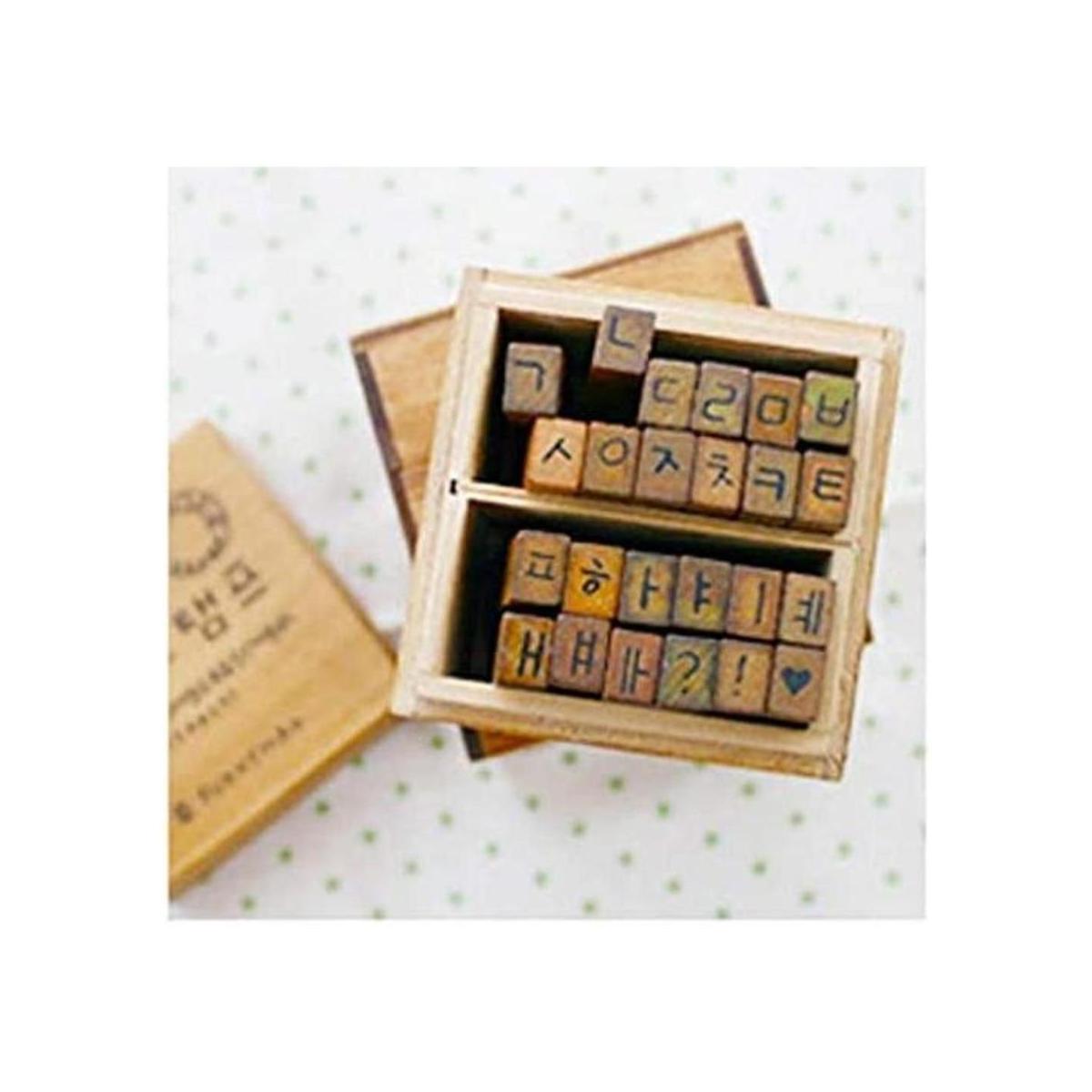 Hangul del alfabeto coreano juego de corazones sellos de